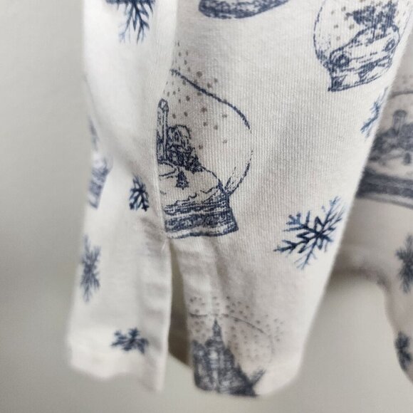 Soma sz XXL pajama top white blue snowflake snow globe Long sleeve Buttons up - Picture 7 of 11